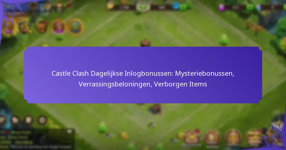 Castle Clash Dagelijkse Inlogbonussen: Mysteriebonussen, Verrassingsbeloningen, Verborgen Items