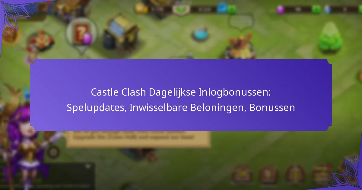 Castle Clash Dagelijkse Inlogbonussen: Spelupdates, Inwisselbare Beloningen, Bonussen