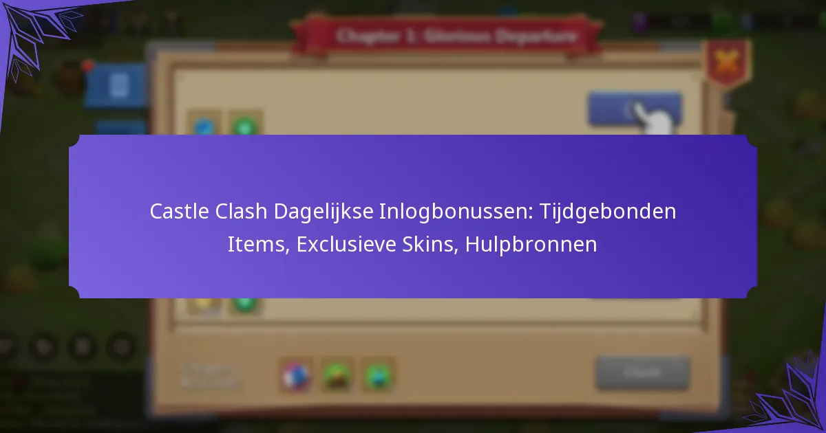 Castle Clash Dagelijkse Inlogbonussen: Tijdgebonden Items, Exclusieve Skins, Hulpbronnen
