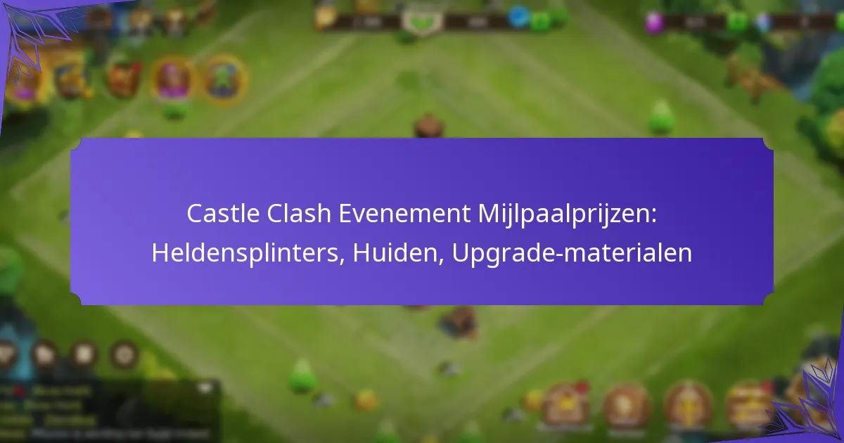 Castle Clash Evenement Mijlpaalprijzen: Heldensplinters, Huiden, Upgrade-materialen