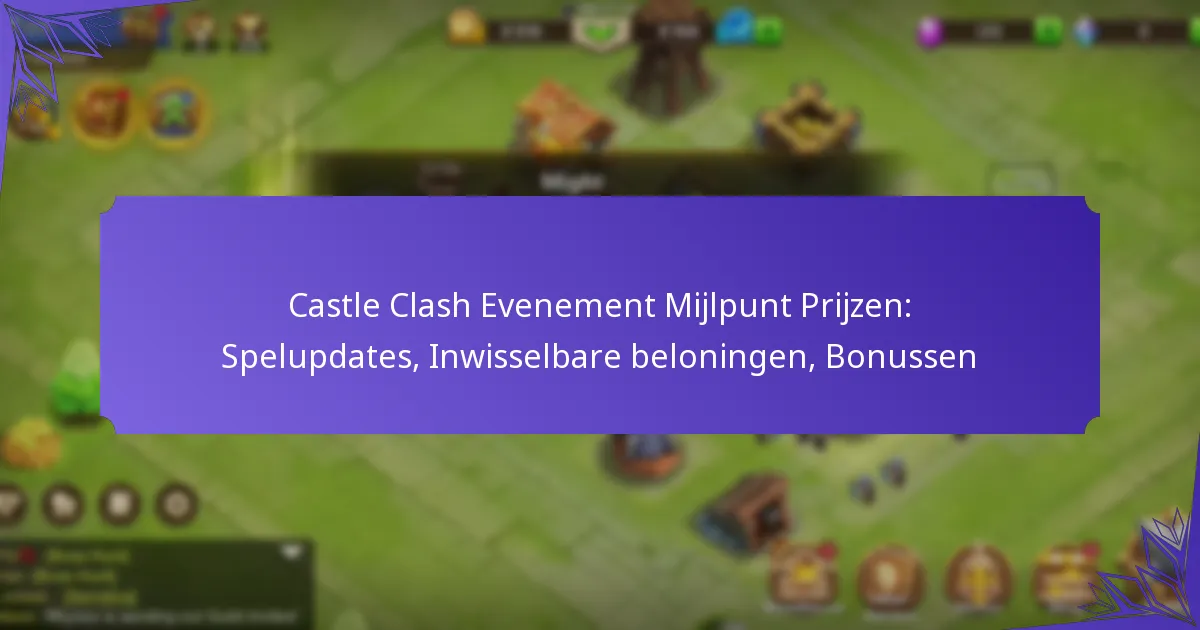 Castle Clash Evenement Mijlpunt Prijzen: Spelupdates, Inwisselbare beloningen, Bonussen