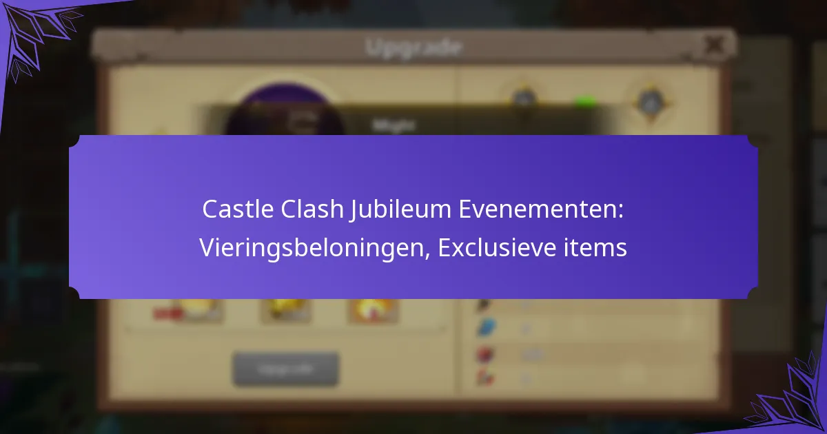 Castle Clash Jubileum Evenementen: Vieringsbeloningen, Exclusieve items