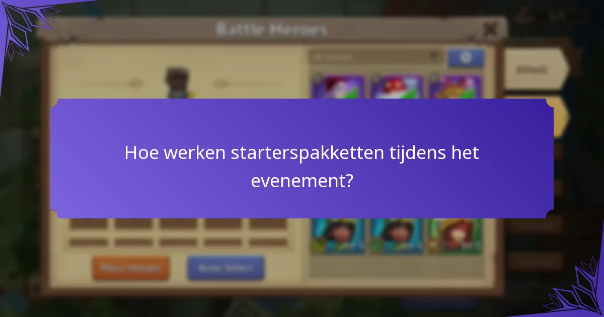 Hoe werken starterspakketten tijdens het evenement?