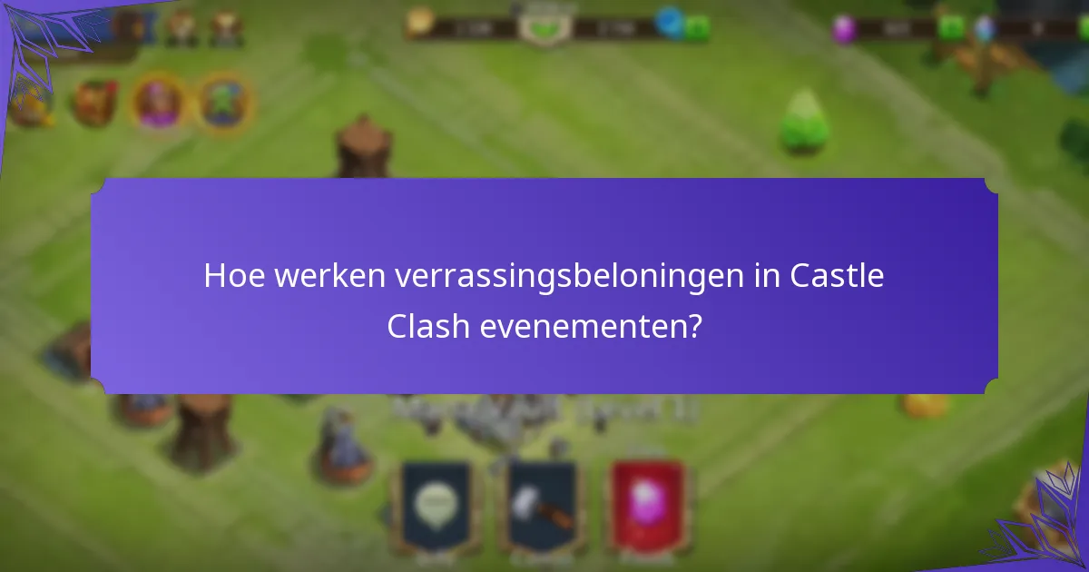 Hoe werken verrassingsbeloningen in Castle Clash evenementen?