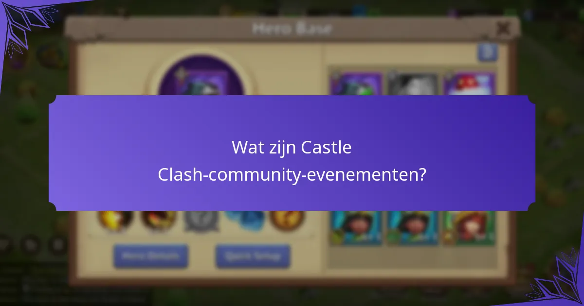 Wanneer zijn de aankomende Castle Clash-community-evenementen?